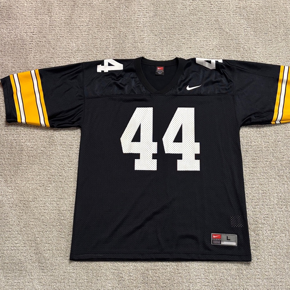 Authentic Nike Black Jersey with Yellow Stripes, Iowa Hawkeyes, Dallas Clark